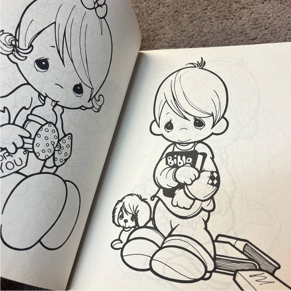Precious Moments Coloring Book #1633-14 Vintage 1990 Golden Book UNUSED - Picture 2 of 6